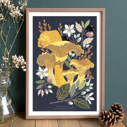 Mushroom Art Print | Chanterelle