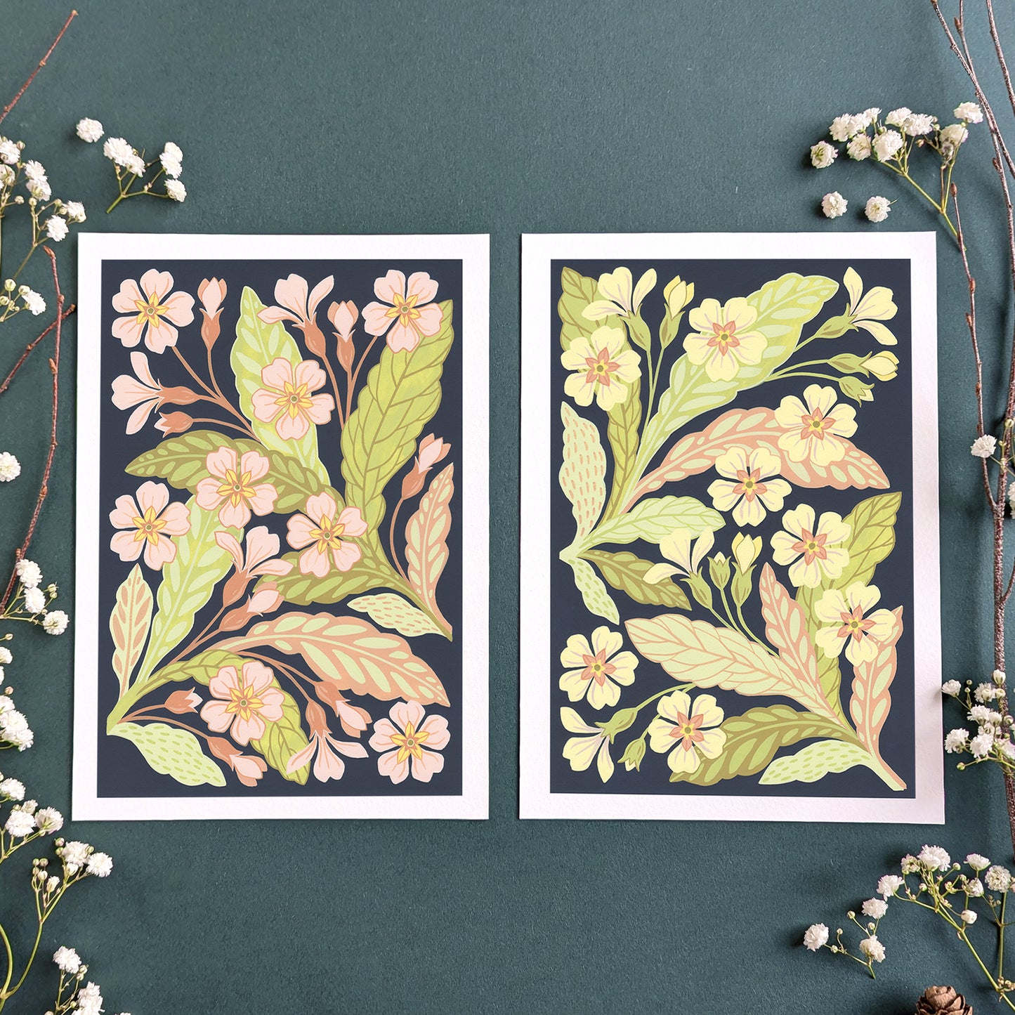 FREE Spring Gift | A5 Primrose Art Print Pair