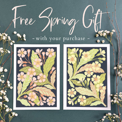 FREE Spring Gift | A5 Primrose Art Print Pair