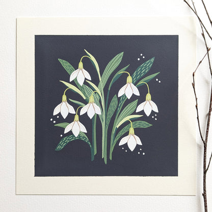 Forest Finds Original Painting: Snowdrops