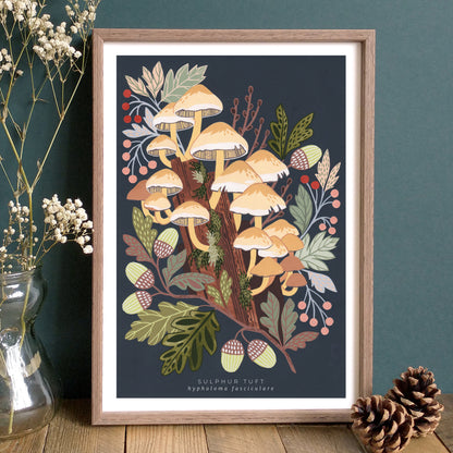 Mushroom Art Print | Sulphur Tuft