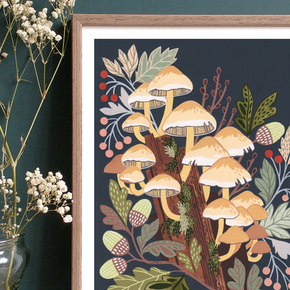 Mushroom Art Print | Sulphur Tuft