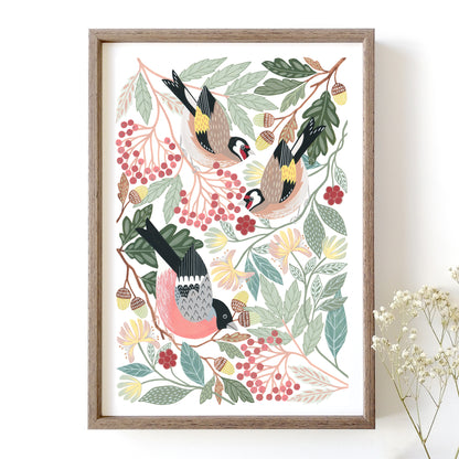 Woodland Finches I Art Print