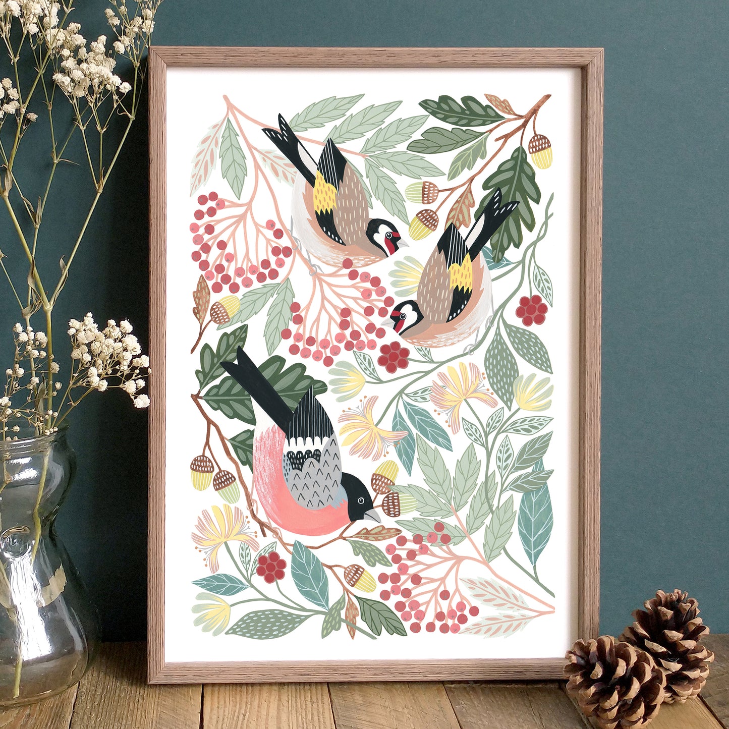 Woodland Finches I Art Print